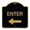 Signmission Parking Lot Sign Enter Sign Left Arrow, Black & Gold Aluminum Sign, 18" x 18", BG-1818-23427 A-DES-BG-1818-23427 - alternate 1